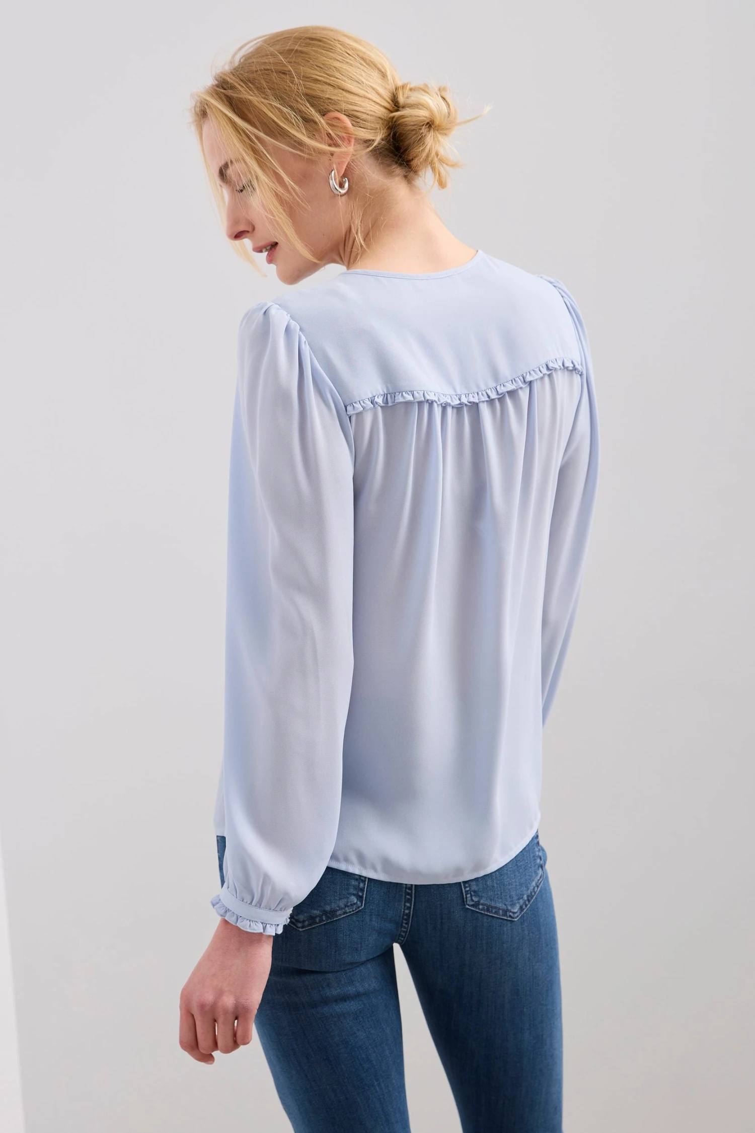 Blouse With Frill And Buttons In The Front - Image 3