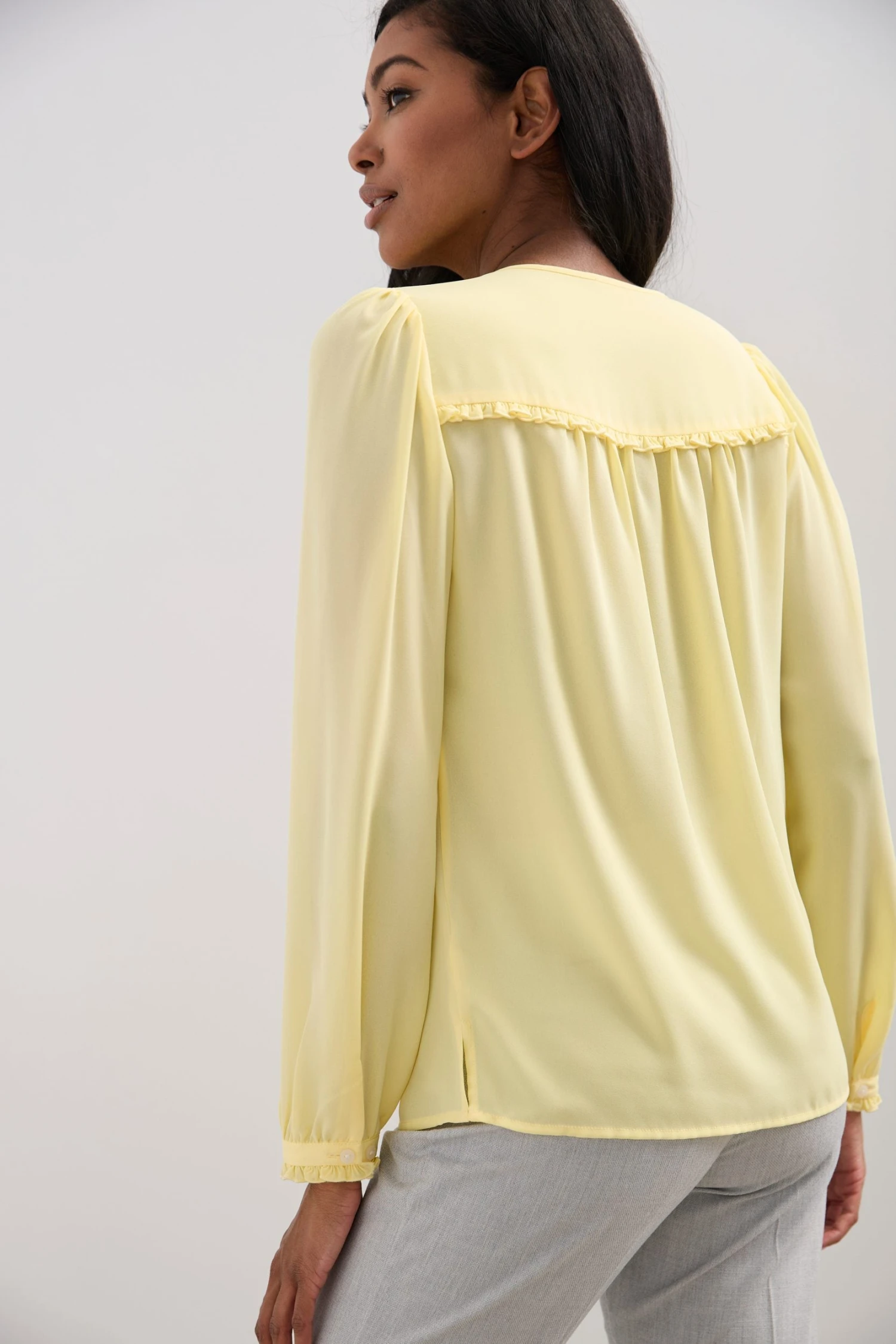 Blouse With Frill And Buttons In The Front - Image 6