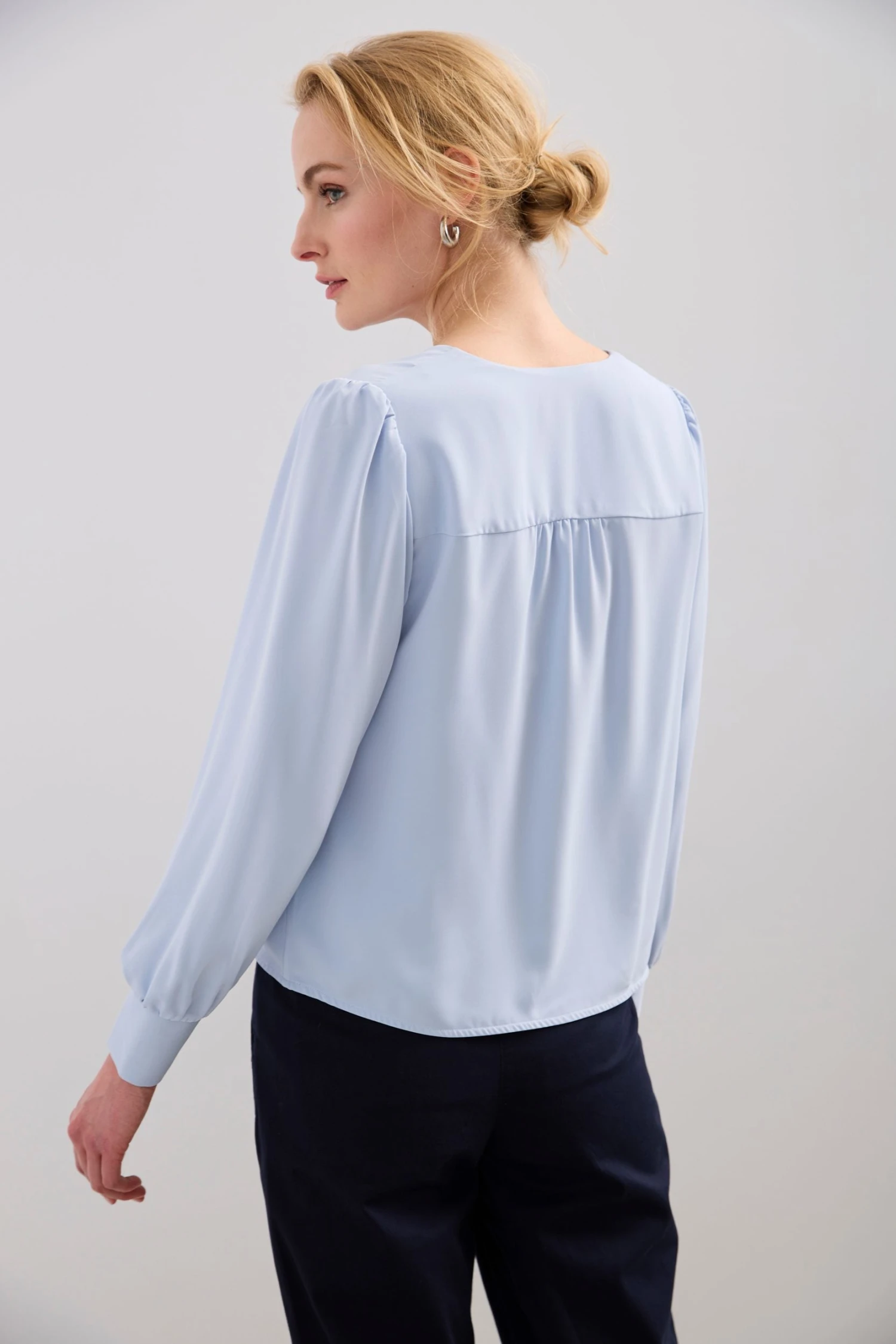 Long-sleeved Blouse With A Draped Front - Image 2