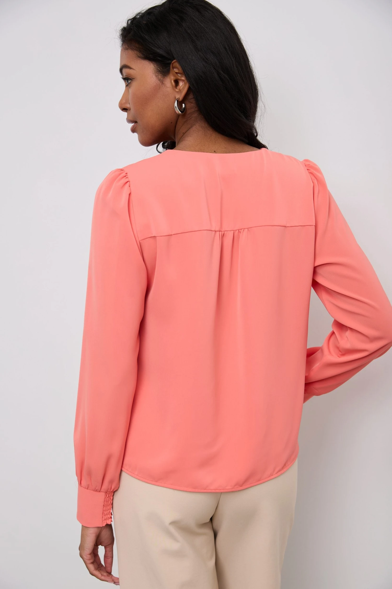Long-sleeved Blouse With A Draped Front - Image 6