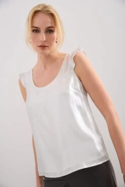 Sleeveless Ruffle Top