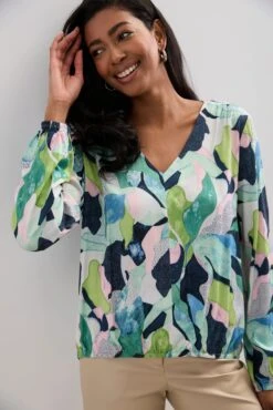 Printed Blouse With Puffy Sleeves