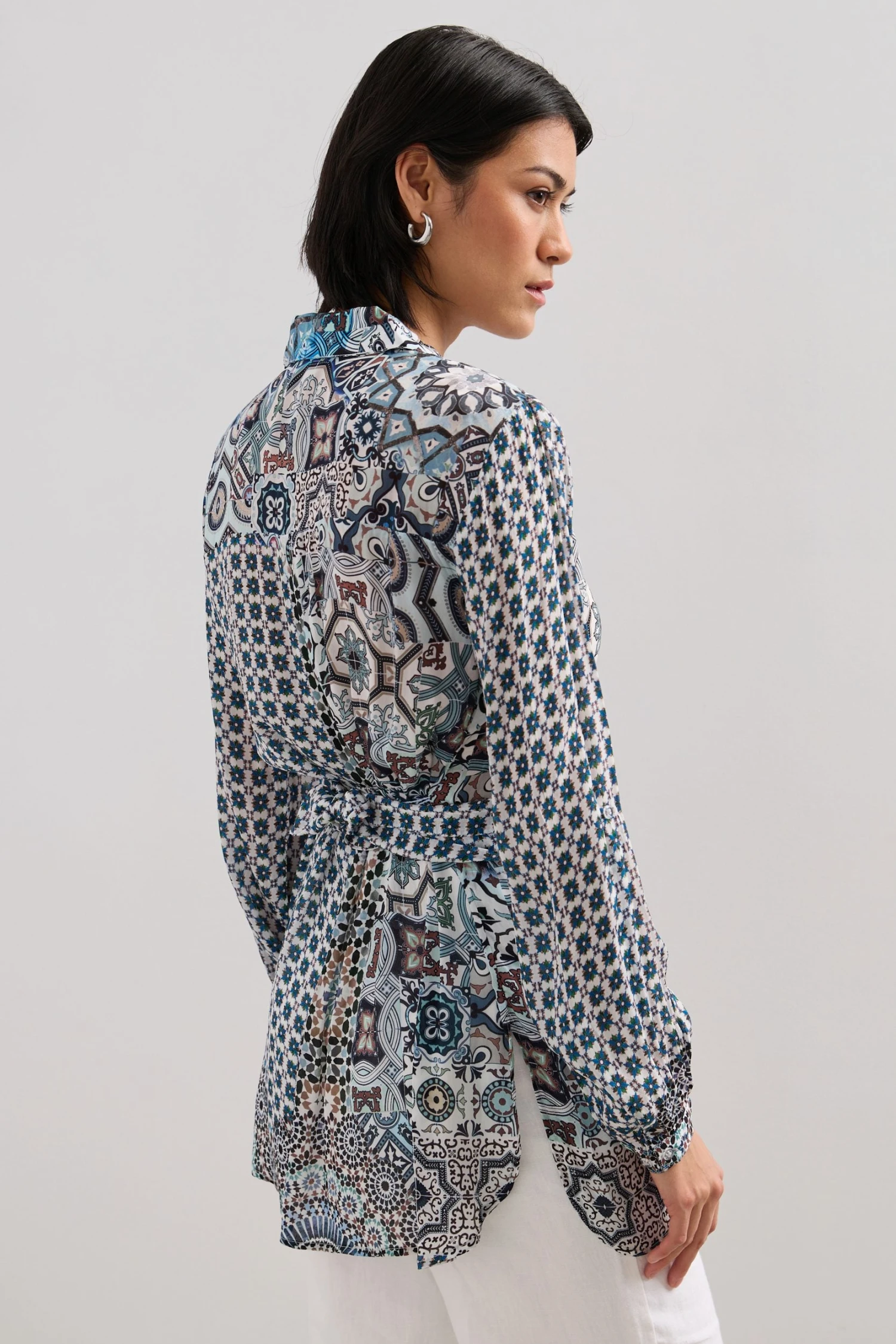 Printed Shirt With Belt - Image 2
