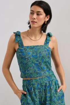 Printed Top With Ruching