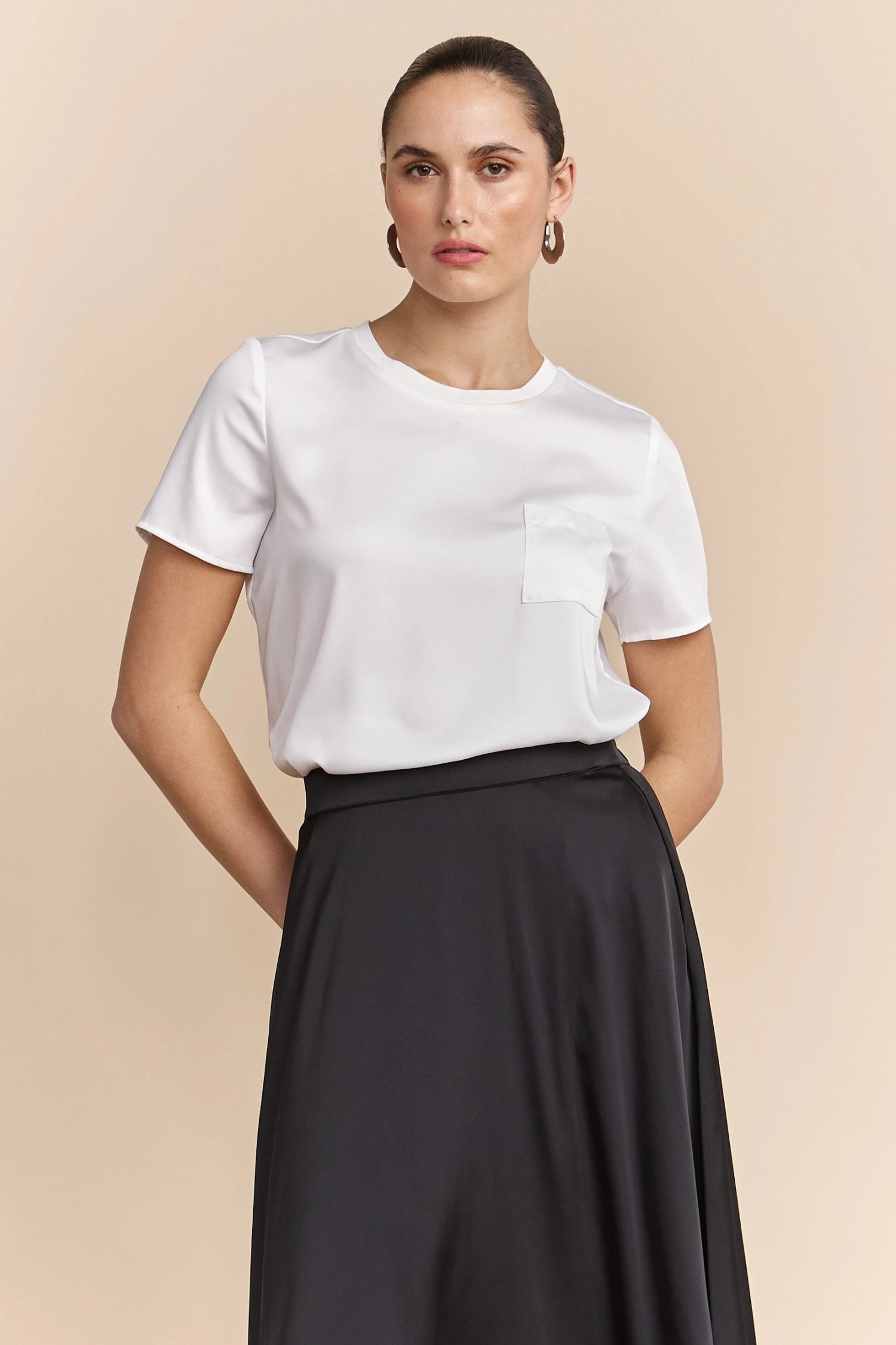 Satin Short Sleeves Top - Image 3