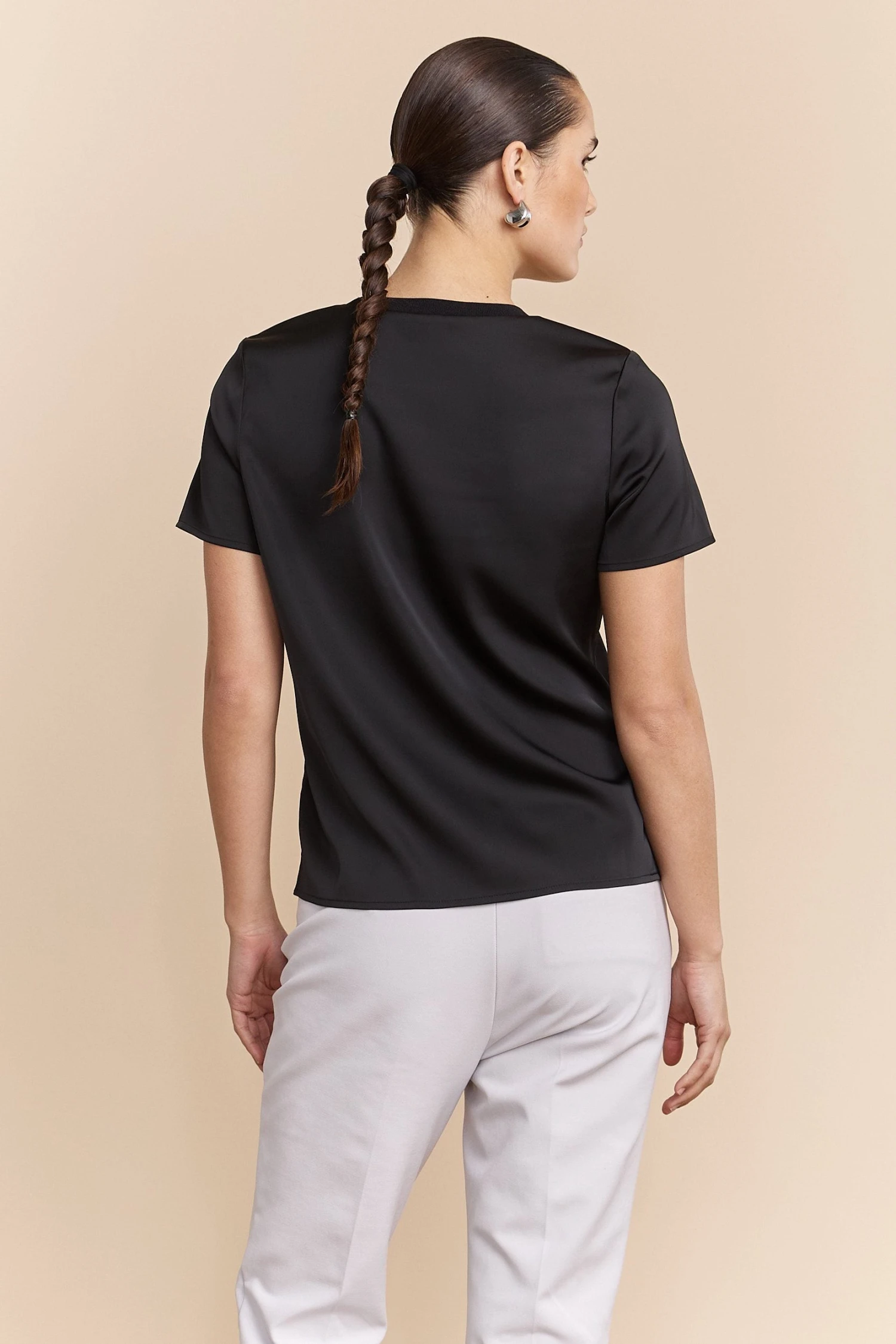 Satin Short Sleeves Top - Image 5