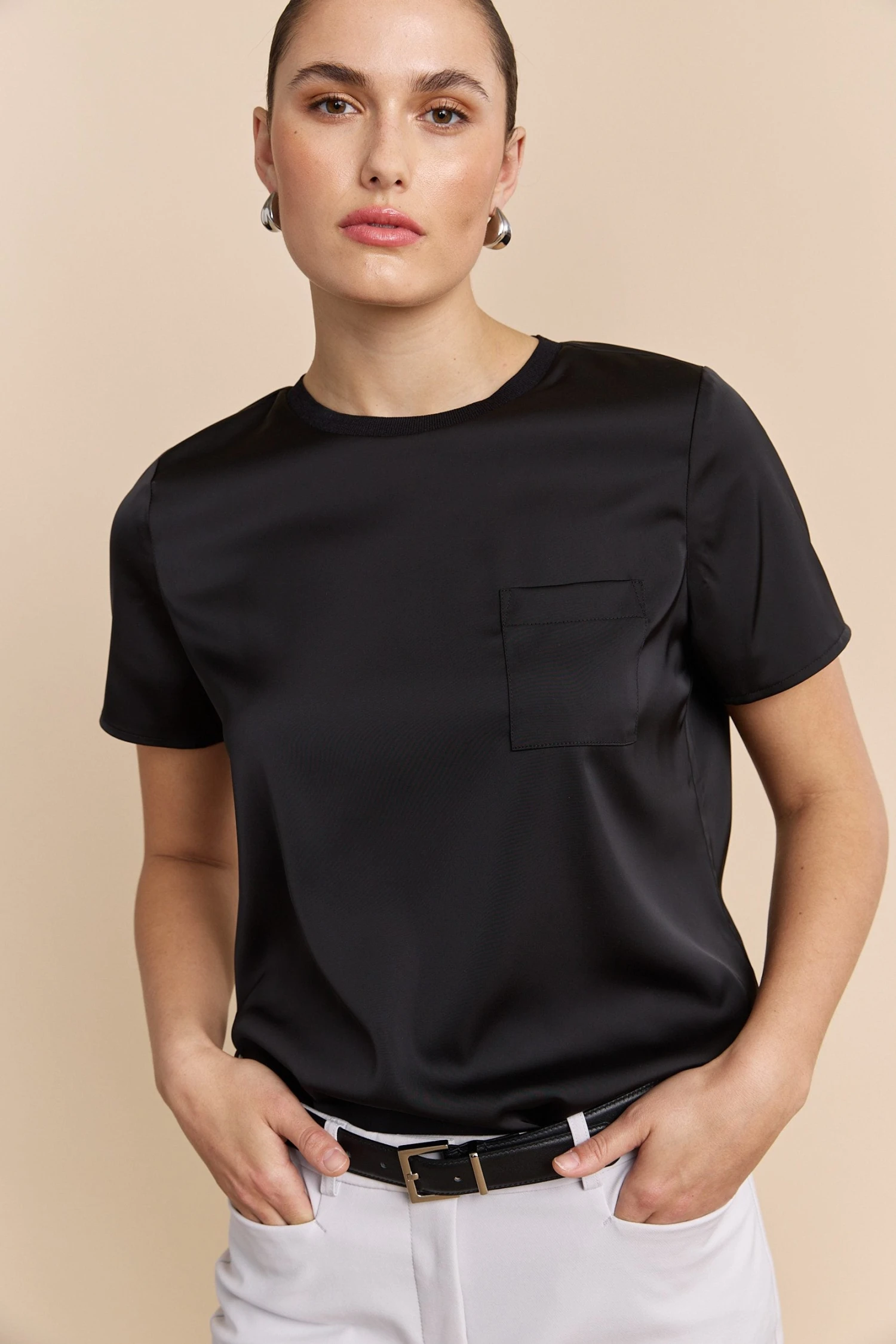 Satin Short Sleeves Top - Image 6