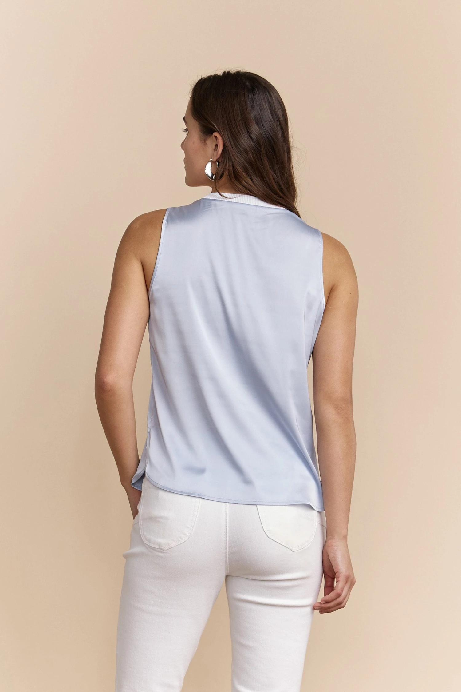 Sleeveless Top With Rib Detail - Image 9