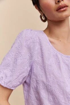 Embroidered Blouse With Puffy Sleeves