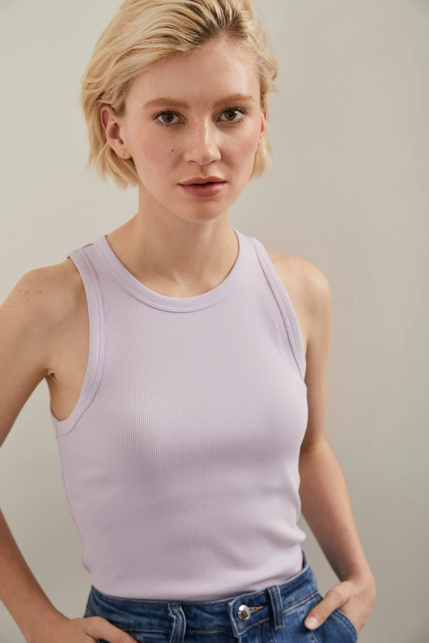 Ribbed Sleeveless Top - Image 3