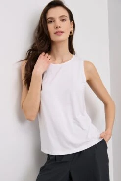 Sleeveless Top With Back Bow And Lace Details
