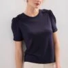 Jersey Top With Puffy Sleeves