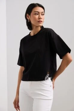 Crop T-shirt With Crochet Detail