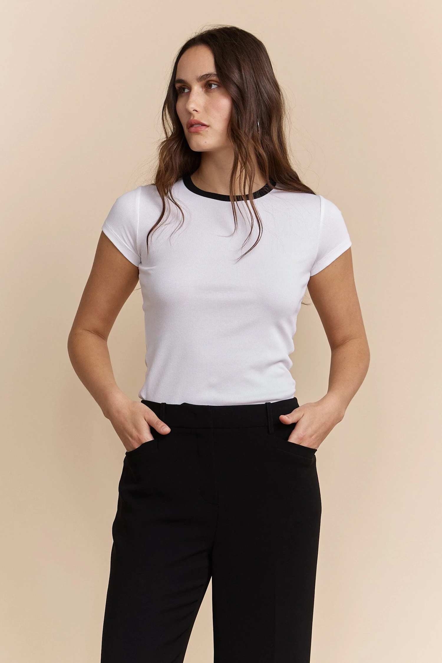 Ribbed T-shirt With Crew Neck - Image 2