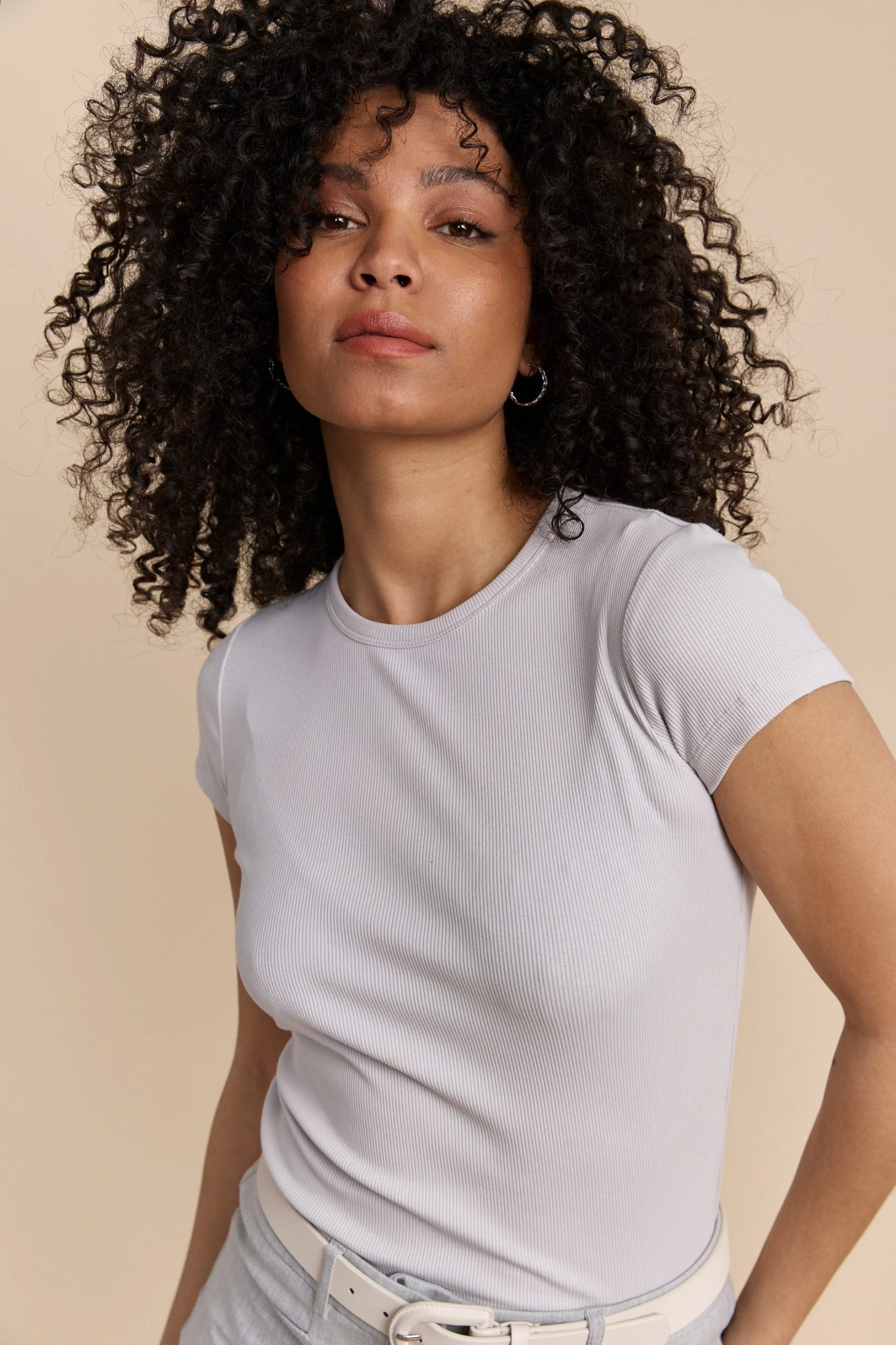 Ribbed T-shirt With Crew Neck - Image 9