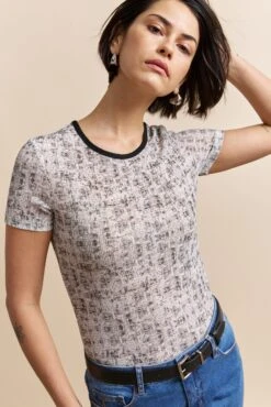 Textured T-shirt With Print