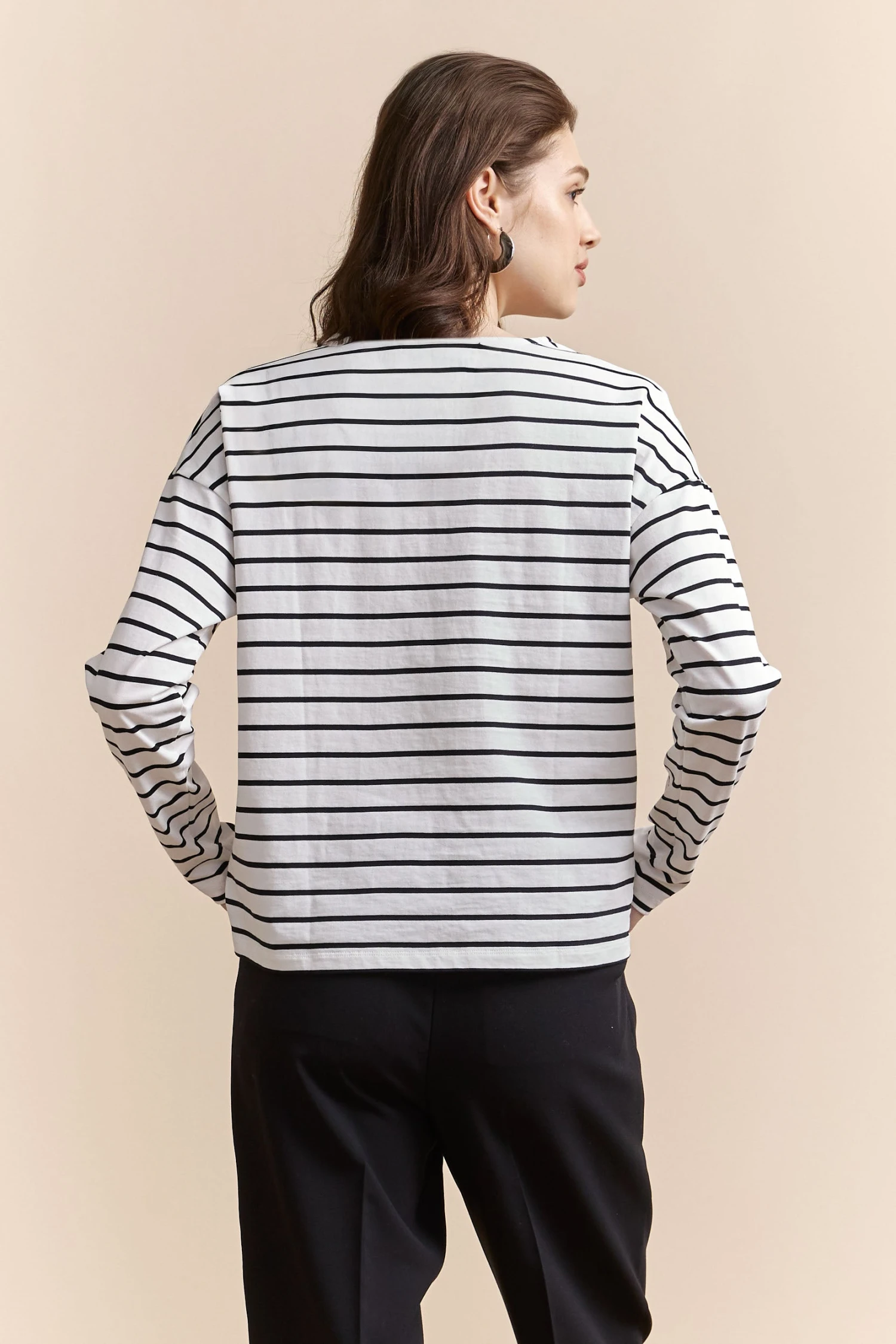 Striped T-shirt With Lace Appliqué - Image 2
