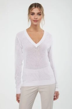 Mesh V Neck Sweater
