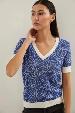 Open Knit Short Sleeve Sweater