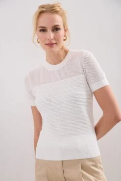 Textured Crew Neck Sweater