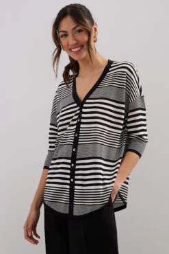 Striped Loose Cardigan