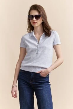 Textured Polo Sweater