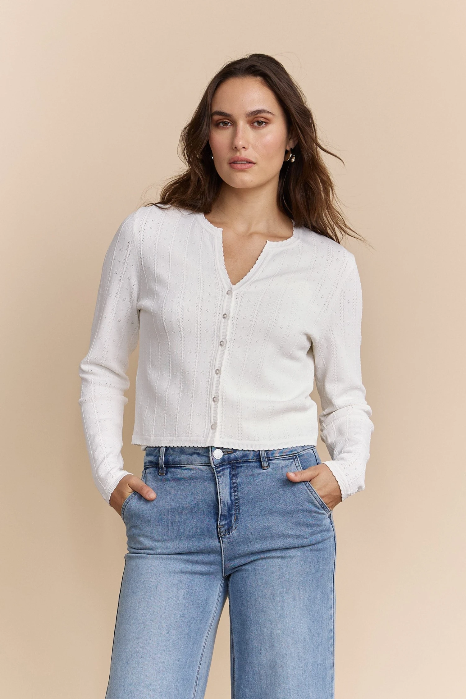 Pointelle Knit Cardigan - Image 2