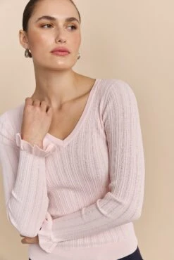 Sweater With Ruffle Cuffs