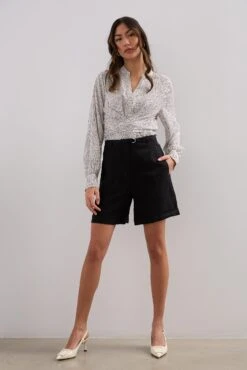 High Waist Shorts With Belt