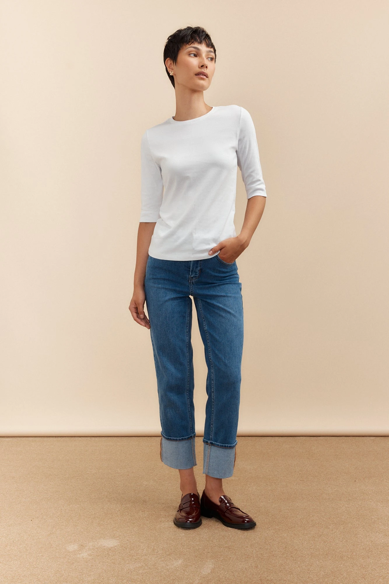 Cuffed Jeans With Urban Cut