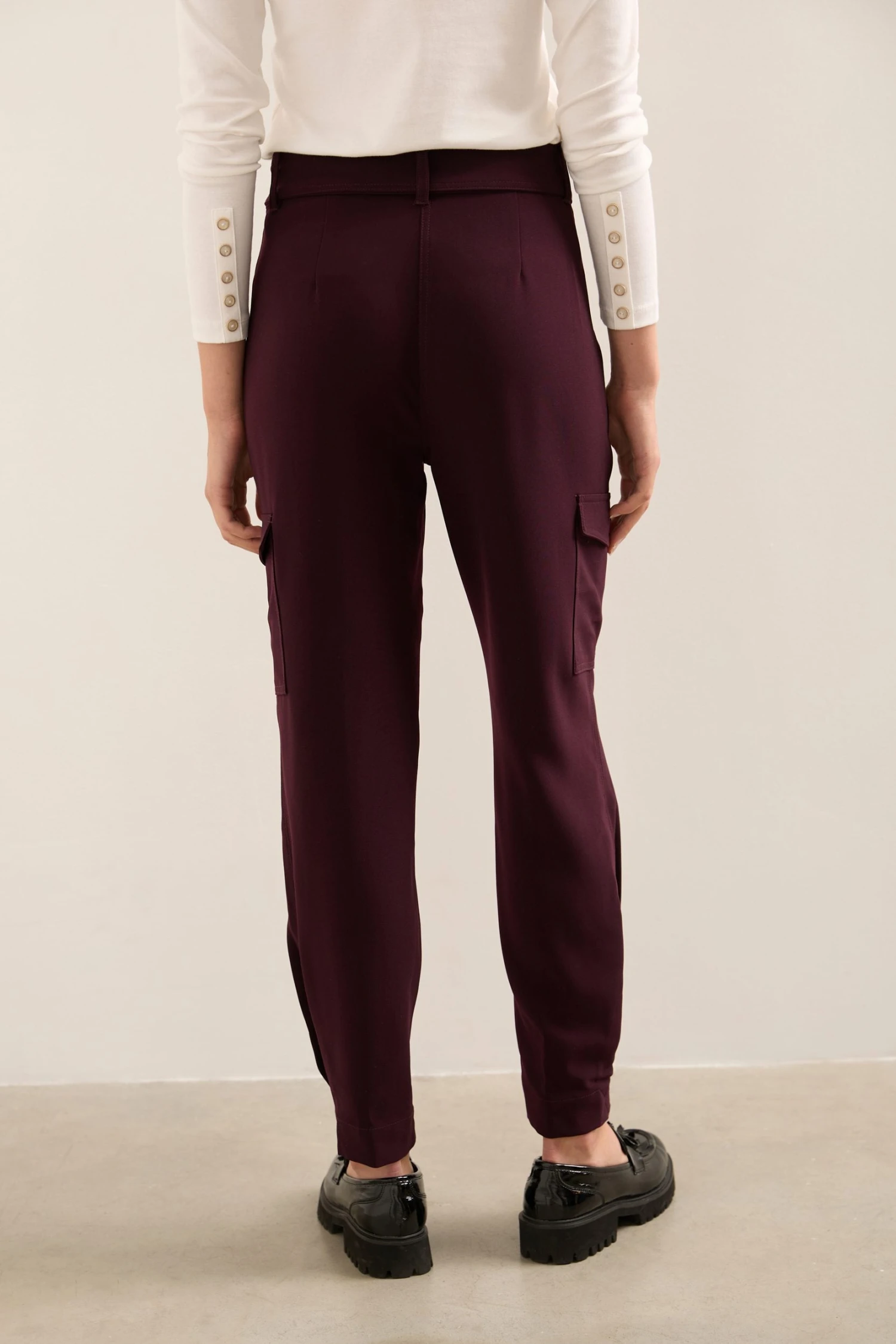 High Waist Fluid Pant With Belt - Image 3