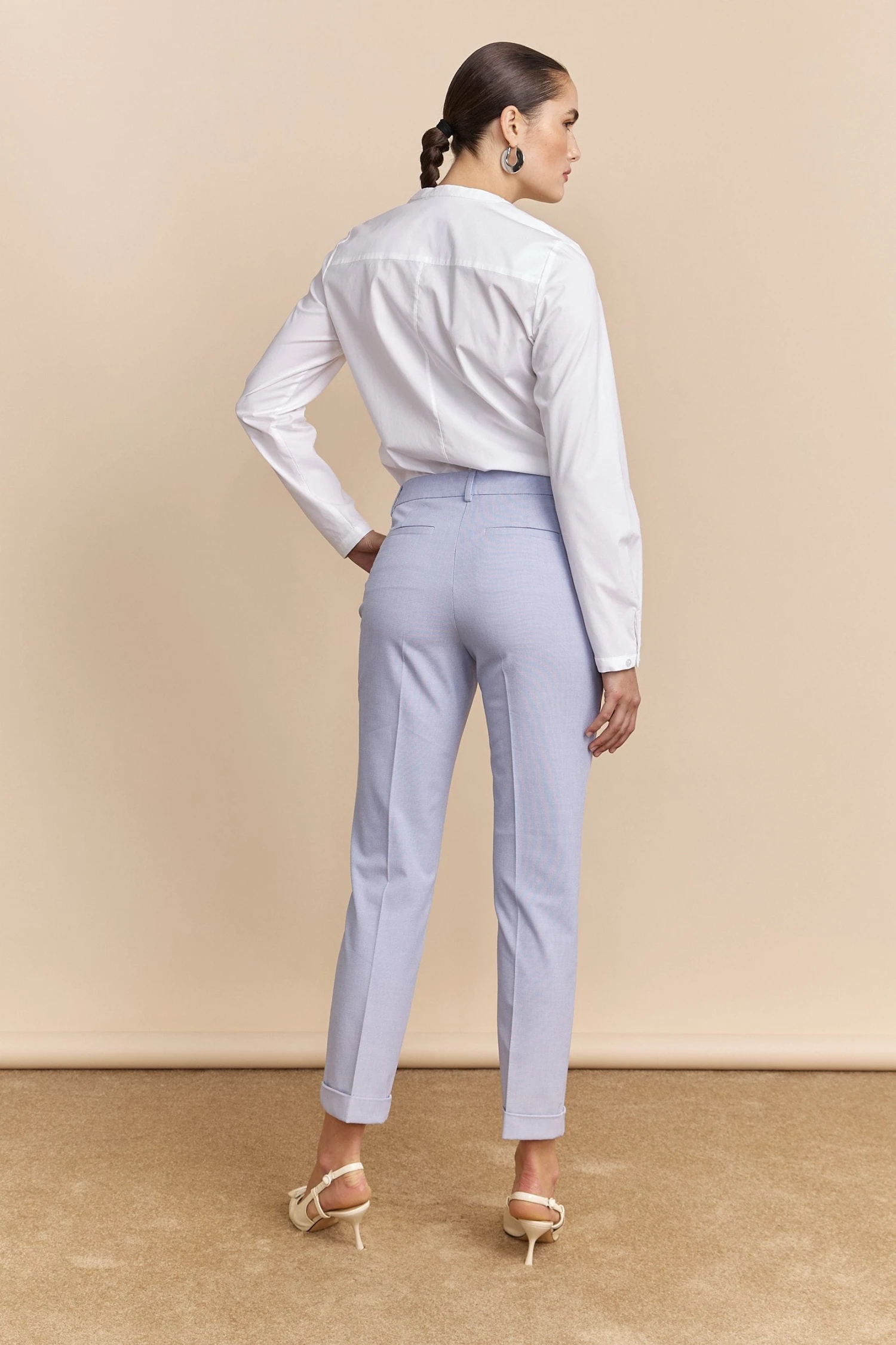 Cropped Pants With Cuff - Image 2
