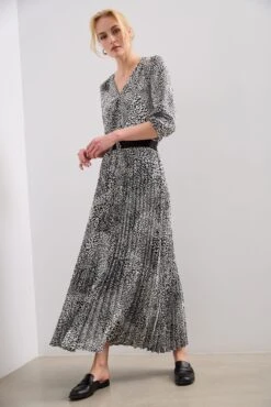 Print Sunburst Pleated Skirt