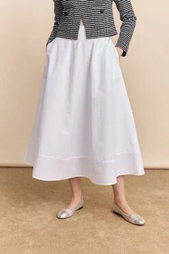 Poplin Skirt With Elastic Waist