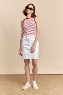 White Denim Skirt