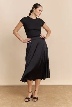 Satin Skirt With Elastic Waist