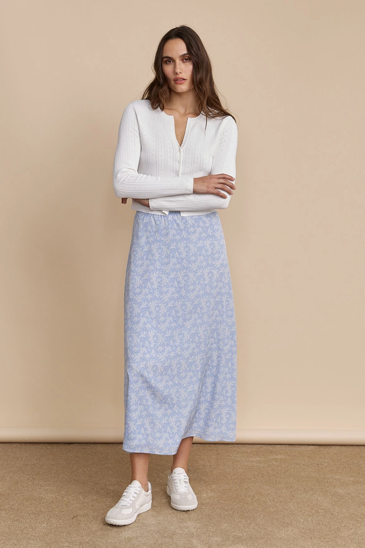 Floral Printed Skirt With Elastic Waist - Image 2