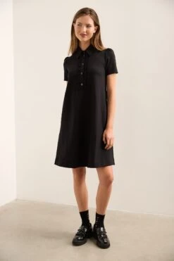 Polo Collar Swing Dress
