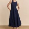 Mixed-fabric Balloon Dress