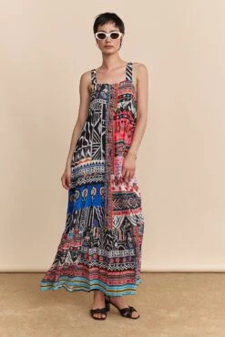 Multi Print Maxi Dress