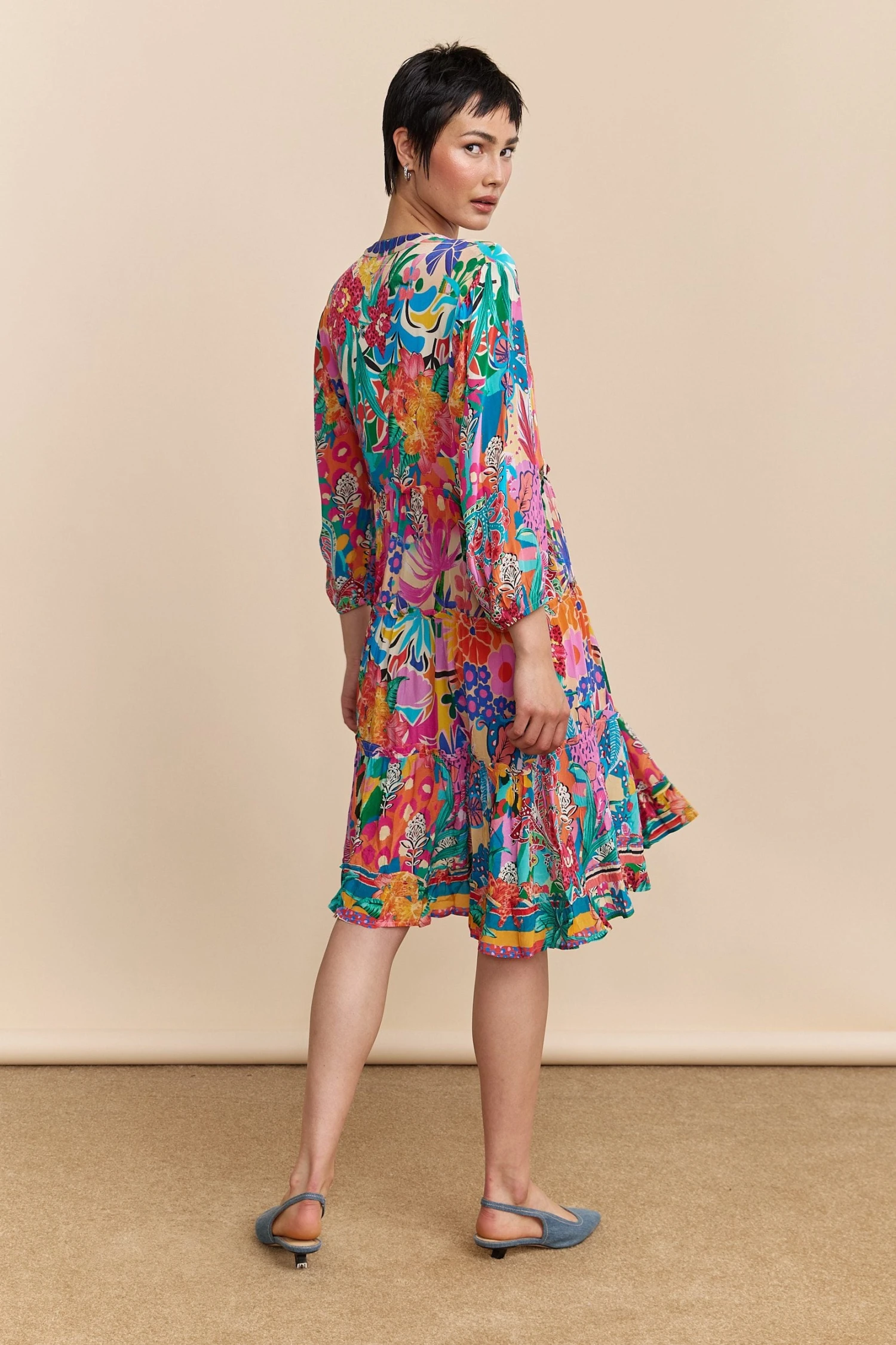 Botanical Print Fluid Dress - Image 2