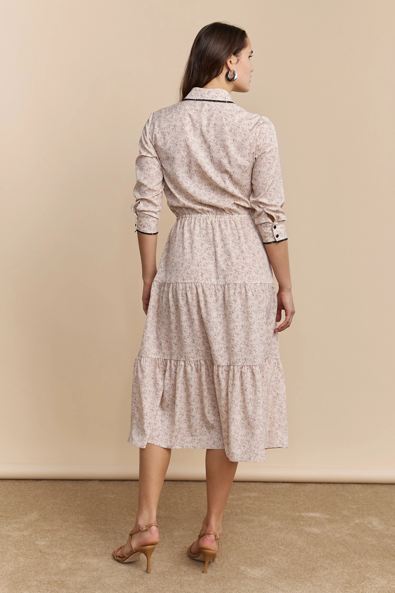 Floral Printed Fluid Shirt Dress - Image 2