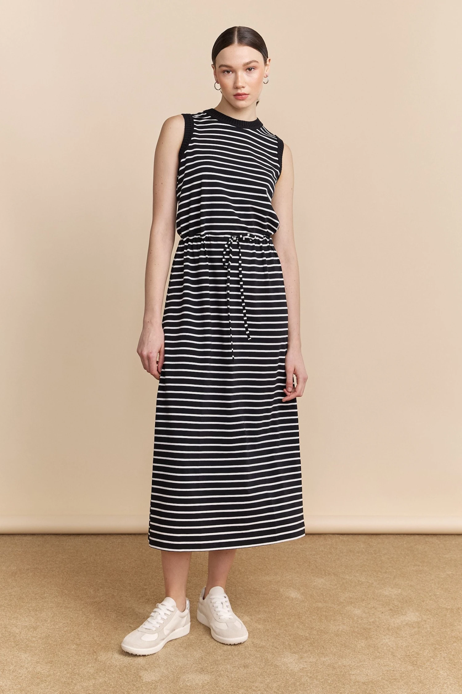 Striped Jersey Maxi Dress