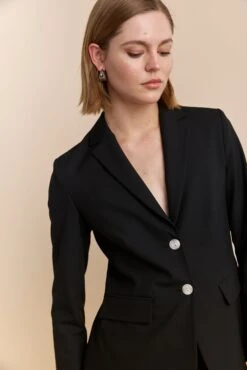 Semi-fitted Black Blazer