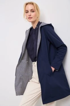 Long Reversible Coat With Hood