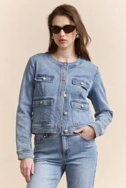Denim Jacket With Applied Pockets