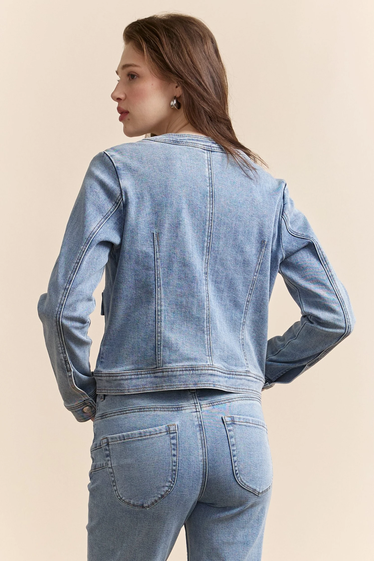 Denim Jacket With Applied Pockets - Image 2