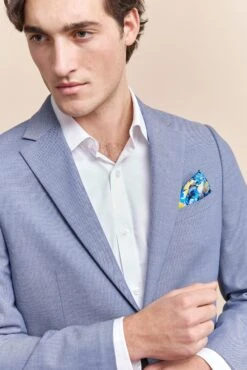 Flower Print Silk Pocket Square