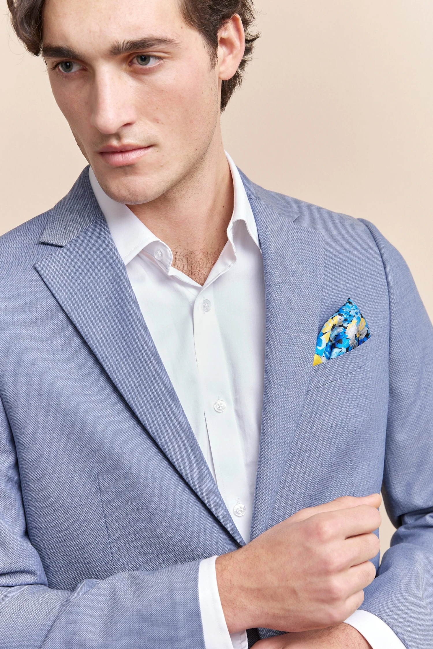 Flower Print Silk Pocket Square