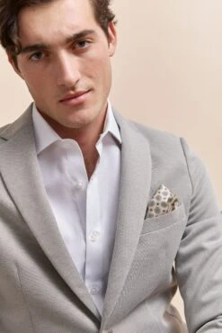 Micro Pattern Print Silk Pocket Square